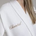 Peignoir de bain en coton nid d’abeille 330 gsm - blanc