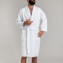 Peignoir de bain en coton nid d’abeille 330 gsm - blanc