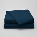Drap plat en satin de coton égyptien 240 fils - bleu