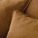 Housse de couette en pur lin lavé français - marron glaçé