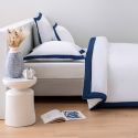 Housse de couette en satin de coton égyptien 240 fils - blanc