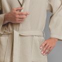 Peignoir de bain en coton nid d’abeille 330 gsm - beige