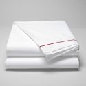 Parure de lit en percale de coton 160 fils avec bourdon bordeaux
