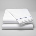 Parure de lit en percale de coton 160 fils avec bourdon bleu
