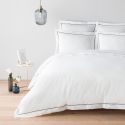 Parure de lit en percale de coton 160 fils avec bourdon bleu