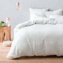 Housse de couette en pur lin lavé français - blanc