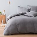 Housse de couette en pur lin lavé français - gris