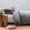 Housse de couette en pur lin lavé français - gris