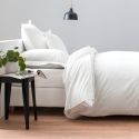 Housse de couette en satin de coton égyptien 240 fils - blanc
