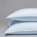 Taie d'oreiller en percale lavée de coton 120 fils - bleu pâle