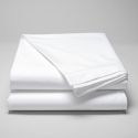 Drap plat en percale de coton 160 fils avec bourdon horizontal
