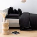 Housse de couette en satin Tencel 120 fils - noir