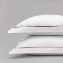 Parure de lit en percale de coton 160 fils avec bourdon bordeaux