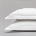 Housse de couette en satin de coton égyptien 120 fils finition jour échelle - blanc