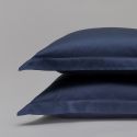 Housse de couette en satin de coton égyptien 120 fils finition jour échelle - bleu