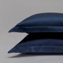 Taie d’oreiller en satin de coton égyptien 120 fils finition jour échelle - bleu