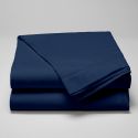 Drap Plat en satin de coton égyptien 120 fils finition jour échelle - bleu