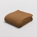 PLAID en quadruple gaze de coton 400 gsm - ocre