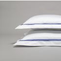 Parure de lit en satin de coton égyptien 320 fils double bourdon bleu