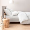 Drap housse en percale de coton 120 fils - blanc