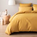 Parure de lit en percale de coton 120 fils - curcuma