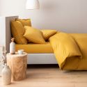 Parure de lit en percale de coton 120 fils - curcuma