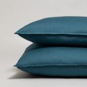 Parure de lit en percale de coton 120 fils - bleu