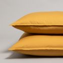 Parure de lit en percale de coton 120 fils - curcuma