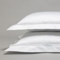 Taie d'oreiller en satin de coton égyptien 320 fils double bourdon argent