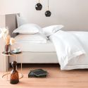 Drap plat en satin de coton égyptien 240 fils finition jour échelle