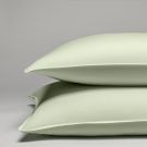 Taie d'oreiller en percale lavée de coton 120 fils - olivier