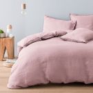 Housse de couette en pur lin lavé français - rose poudrée