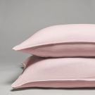 Taie d’oreiller en pur lin lavé français - rose poudrée