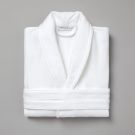 Peignoir de bain uni col chale en coton piqué 330 gsm