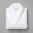 Peignoir velours de coton extérieur/bouclette intérieur 450 gsm  - blanc