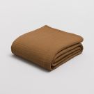 PLAID en quadruple gaze de coton 400 gsm - ocre