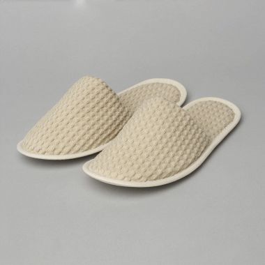 Chausson en coton nid d’abeille - beige