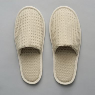 Chausson en coton nid d’abeille - beige