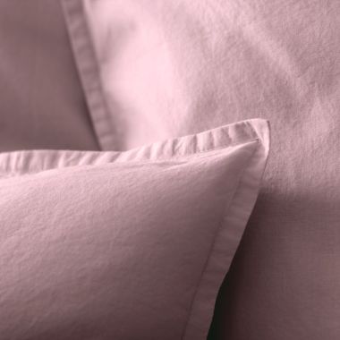 Housse de couette en percale lavée de coton 120 fils - lila