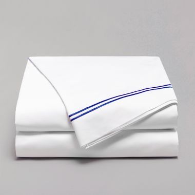 Drap plat coton égyptien 320 fils - bleu