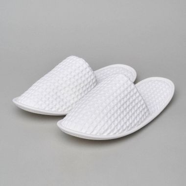 Chausson en coton nid d’abeille - blanc