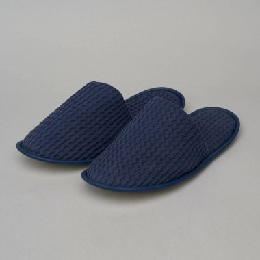 Chausson en coton nid d’abeille - bleu