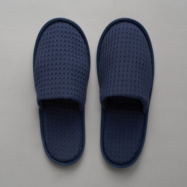 Chausson en coton nid d’abeille - bleu