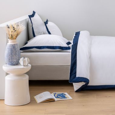 Parure de lit en satin de coton égyptien 240 fils - blanc