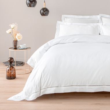 Housse de couette en satin de coton égyptien 240 fils finition jour échelle