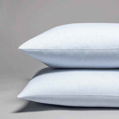 Taie d'oreiller en percale de coton tissé teint oxford