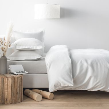 Housse de couette en satin de coton bio 120 fils