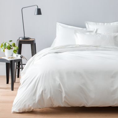Housse de couette en satin de coton égyptien 240 fils - blanc