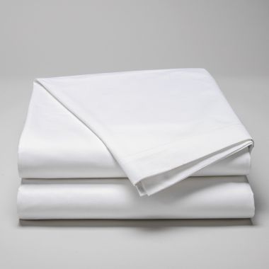 Drap plat en satin de coton égyptien 240 fils - blanc