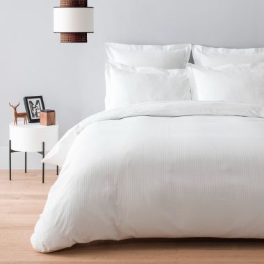 Housse de couette en satin de coton égyptien 120 fils à bandes